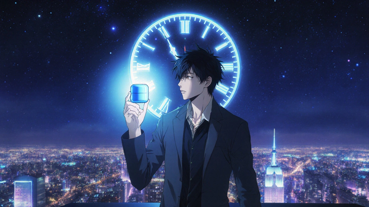Confident hero on rooftop holding a glowing tablet, with a clock indicating a 36‑hour window.