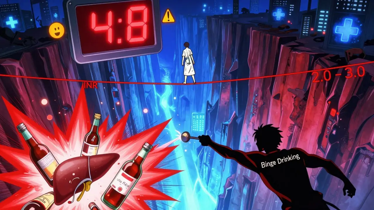 Alcohol Binge Drinking on Warfarin: INR Swings and Bleeding Risk