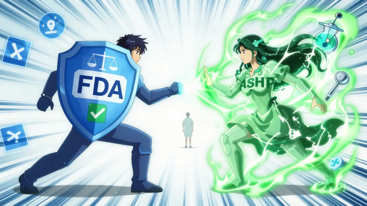 Anime visualization of FDA and ASHP resources working together.